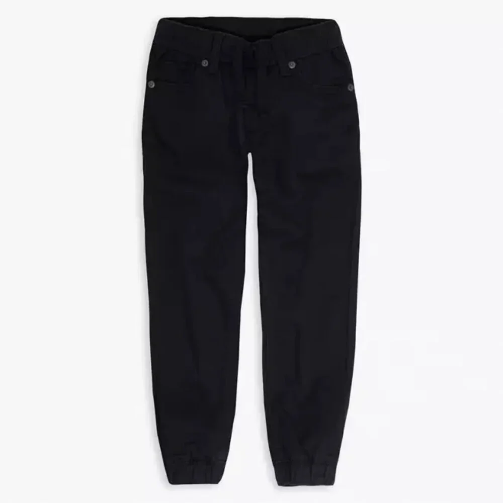 NWT LEVI'S Boys Twill Chino Jogger Pants 5 Pocket 100% Cotton Black 6